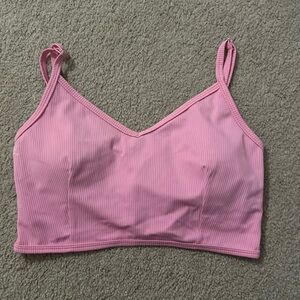 Kortni Jean V’D crop top ribbed pink